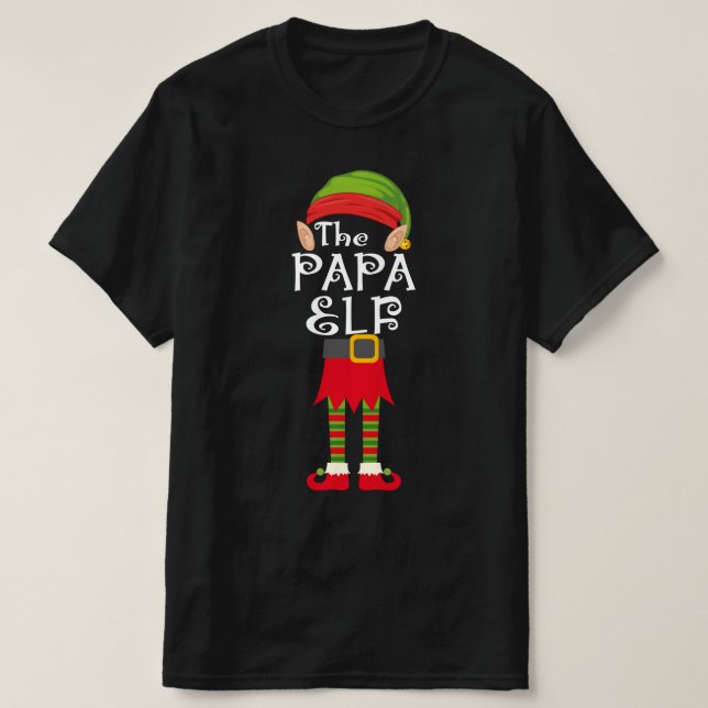 Camiseta navidades de casación de la familia elf papa (Diseño del anverso)