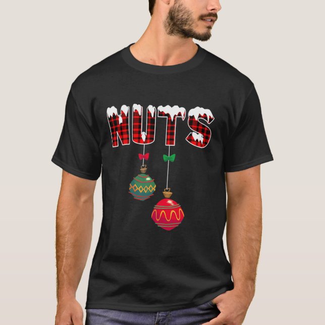 Camiseta Navidades de castañas graciosas que coinciden con  (Anverso)