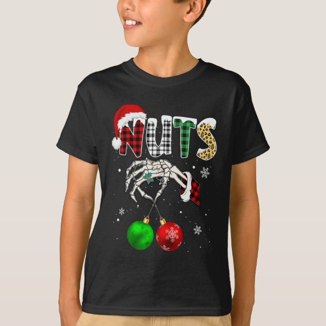 Camiseta Navidades de castañas mastican nueces navideñas pa (Anverso)