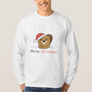 Camiseta Navidades de castores Nieve castor de animales de 