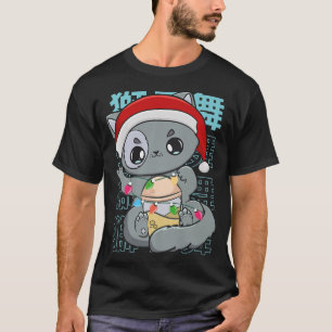 Camiseta Navidades de Cat Boba Tea Bubble Tea Anime Kawaii