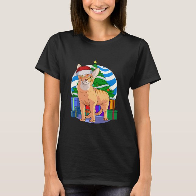 Camiseta Navidades de Cat Santa Abisiniana (Anverso)