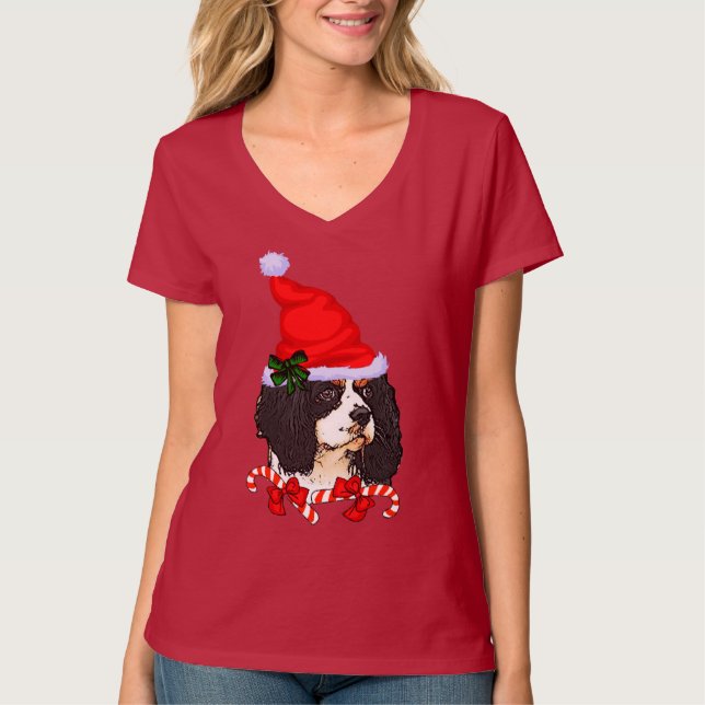 Camiseta Navidades de Cavalier King Charles Spaniel (Anverso)