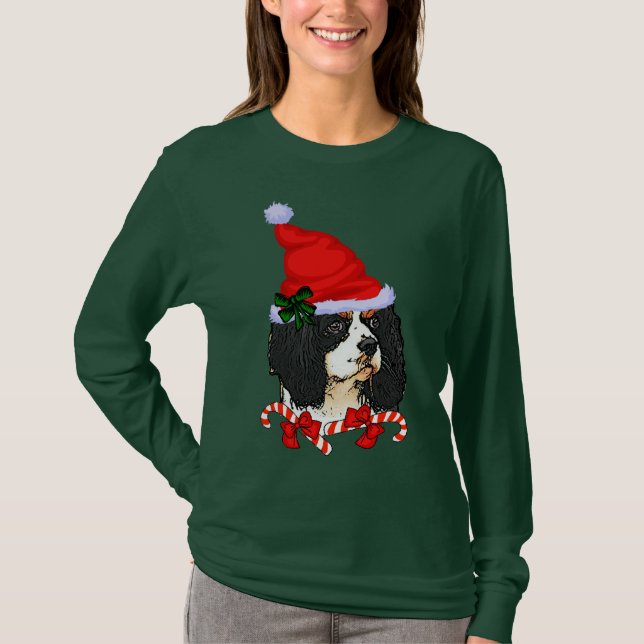 Camiseta Navidades de Cavalier King Charles Spaniel (Anverso)
