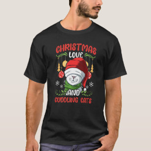 Camiseta Navidades De Caza De Animales De Gato Aman Y Cuddl