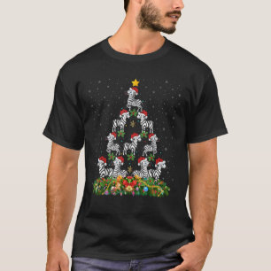 Camiseta Navidades de Cebra Xmas Tree Gift Santa Hat Zebra