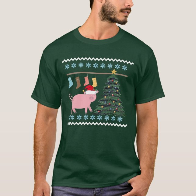 Camiseta Navidades de cerdo (Anverso)