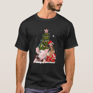 Camiseta Navidades De Cerdo De Cereza Gorra De Renos De Cer