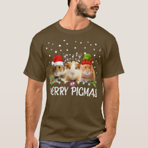Camiseta Navidades de Cerdo de Guinea divertidos con Merry