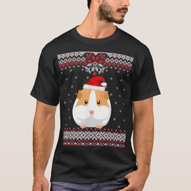 Camiseta Navidades de cerdo de Guinea regalo de Navidad feo (Anverso)