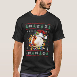 Camiseta Navidades de cerdo guineanos alumbran lechones sud