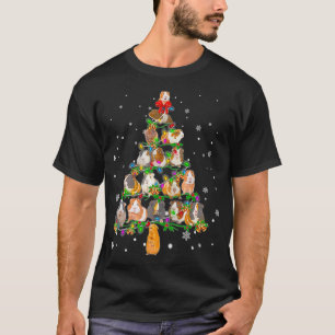 Camiseta Navidades de cerdo guineanos iluminan Navidad de d