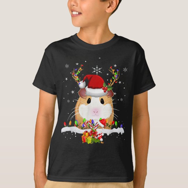 Camiseta Navidades de cerdo guineanos Navidades de renos (Anverso)