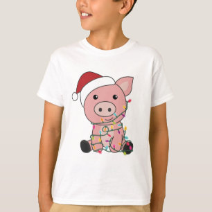 Camiseta Navidades de cerdo Nieve animales de invierno cerd