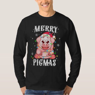 Camiseta Navidades de cerdo Santa Pig Xmas Luces