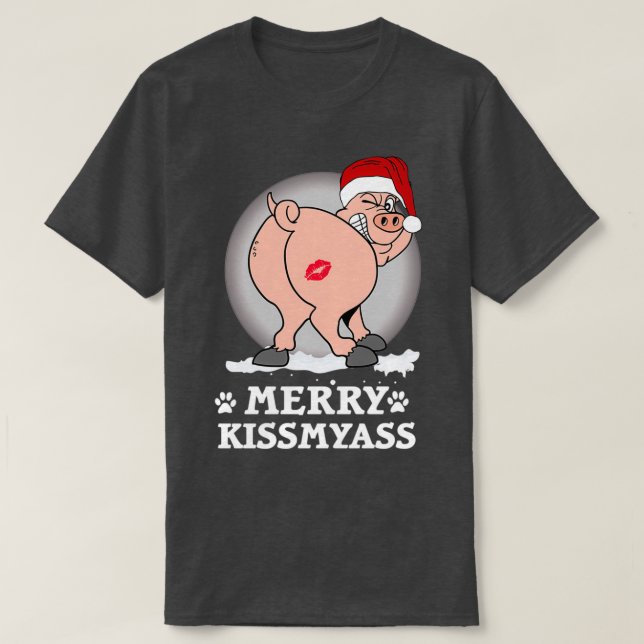 Camiseta Navidades de cerdos besanMyAss dan el Día de Hallo (Diseño del anverso)