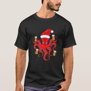 Camiseta Navidades de cerdos octopus rojos disfraces pulpos
