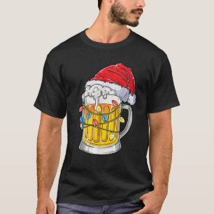 Camiseta Navidades de cerveza Mug Santa Xmas Tree Lights Ho