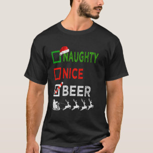 Camiseta Navidades de cerveza Naughty Nice Pajamas Funny Sa
