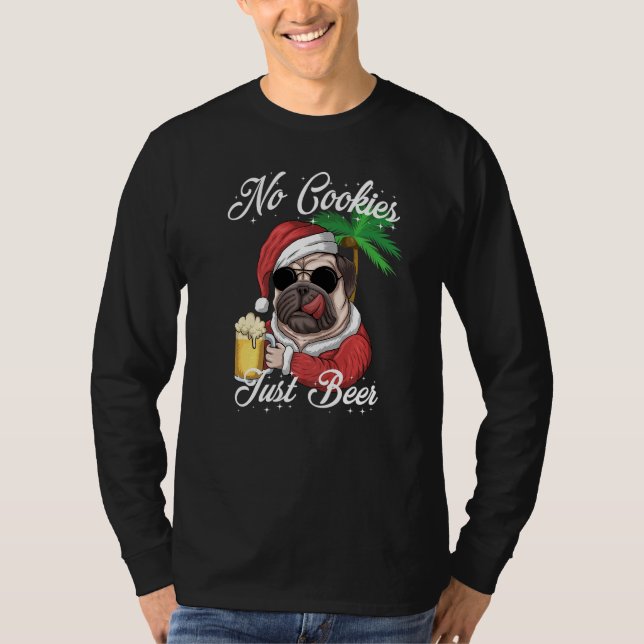Camiseta Navidades de cerveza Pug Santa Costume D (Anverso)