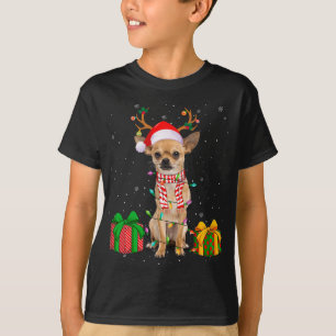 Camiseta Navidades de Chihuahua en Pajama Santa Hat