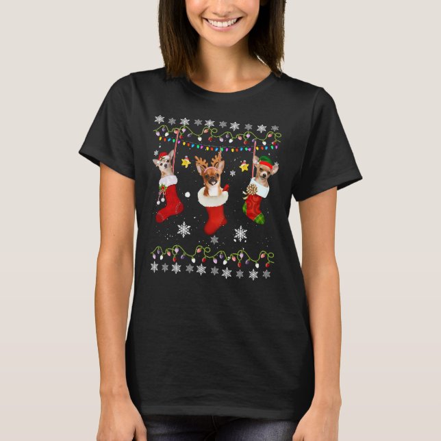 Camiseta Navidades de Chihuahua encienden navidades de perr (Anverso)