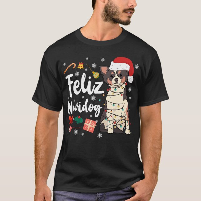 Camiseta Navidades de Chihuahua Feliz Navidog (Anverso)