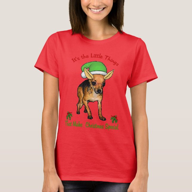 Camiseta Navidades de Chihuahua Merry (Anverso)