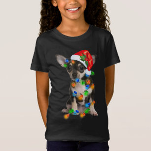 Camiseta Navidades de Chihuahua Negra encienden divertida p