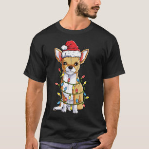 Camiseta Navidades de Chihuahua Santa Hat Xmas Árbol ilumin