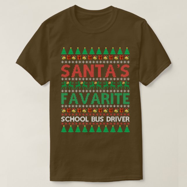 Camiseta Navidades de choferes de autobús escolar favoritos (Diseño del anverso)
