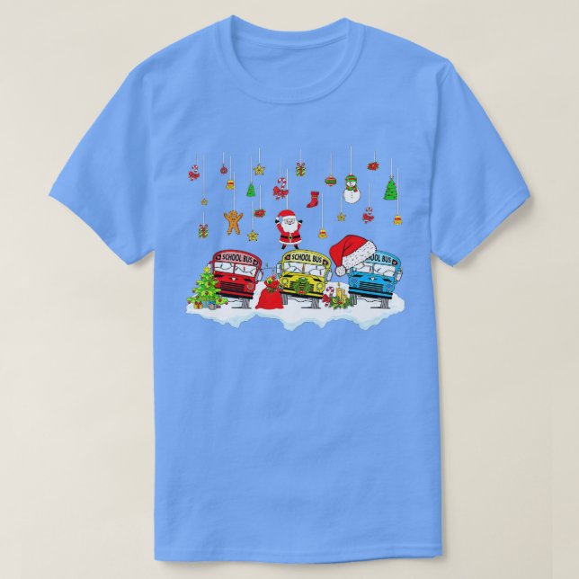Camiseta Navidades de choferes de autobuses escolares de Sa (Diseño del anverso)