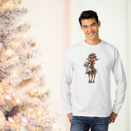Camiseta Navidades de ciclismo de renos Tee masculino