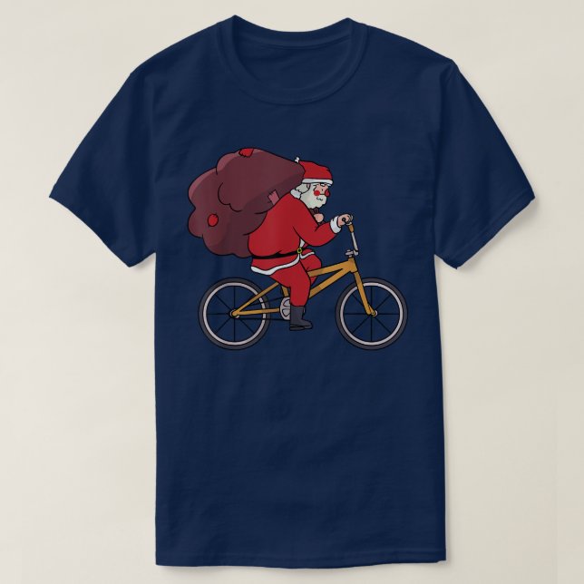 Camiseta Navidades de ciclismo de Santa Riding Funny XMas P (Diseño del anverso)