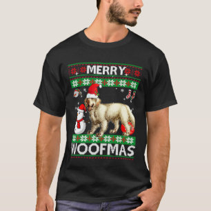 Camiseta Navidades de Clumber Spaniel Merry Woofmas