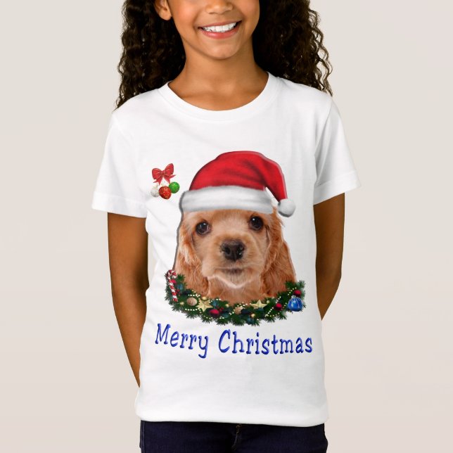 Camiseta Navidades de Cocker Spaniel (Anverso)