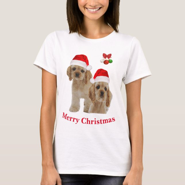Camiseta Navidades de Cocker spaniel (Anverso)
