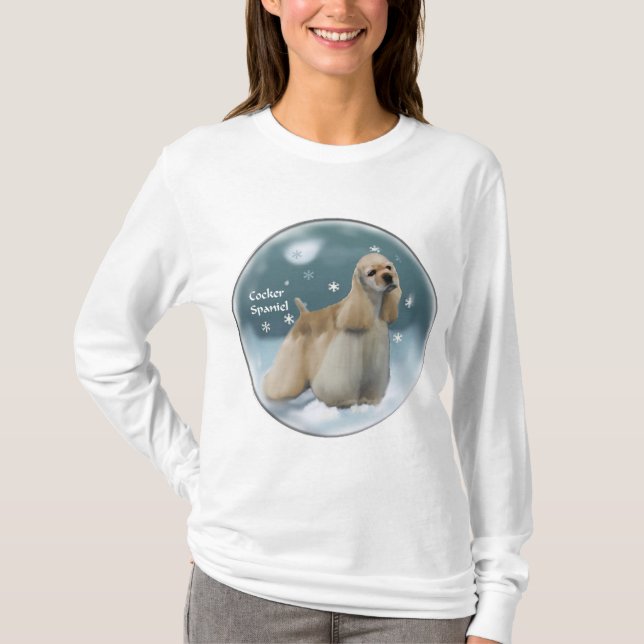 Camiseta Navidades de Cocker Spaniel Regalos (Anverso)