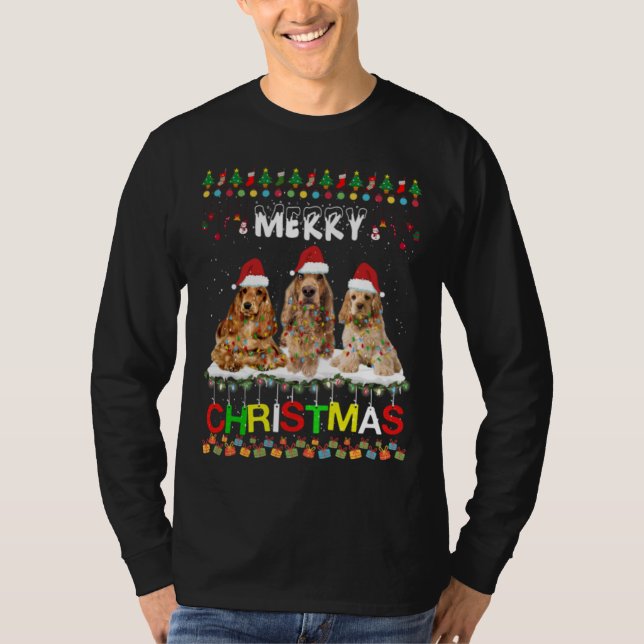 Camiseta Navidades de Cocker Spaniel Xmas Gift (Anverso)