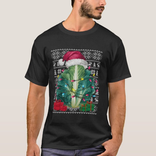 Camiseta Navidades de col de Santa Hat Estilo Xmas (Anverso)