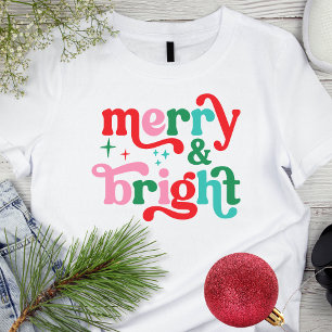 Camiseta Navidades de color rosa oscuro y azul retro rosa b