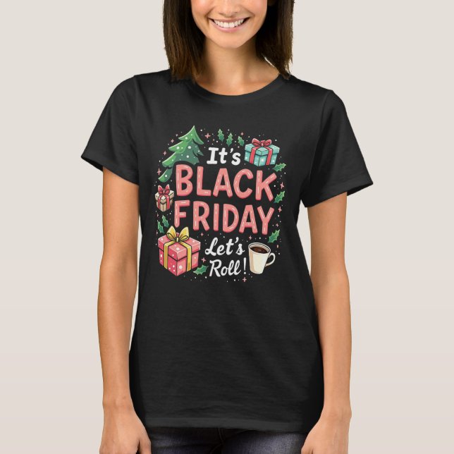 Camiseta Navidades de compras negros viernes - Vamos a corr (Anverso)