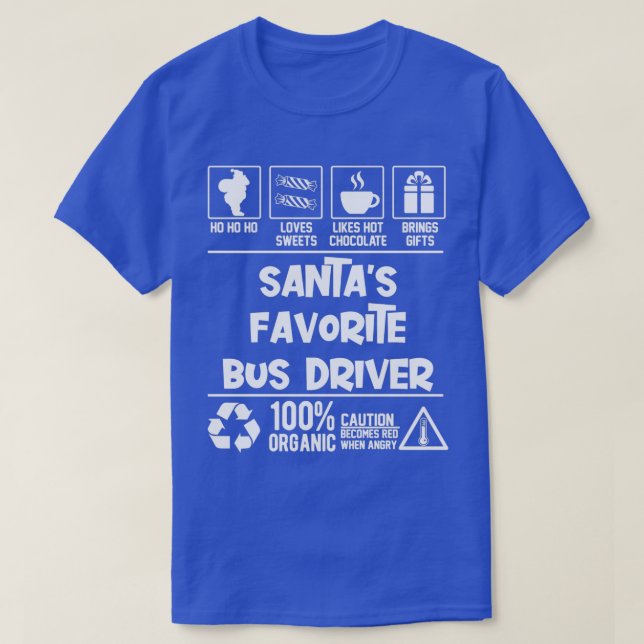 Camiseta Navidades de Conductor de Autobús Favorito de Sant (Diseño del anverso)