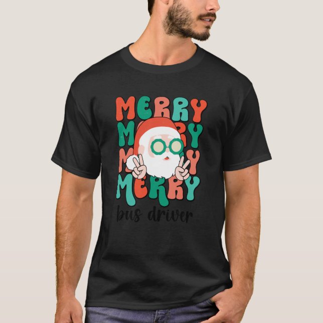 Camiseta Navidades de conductores de autobús de merry Fiest (Anverso)