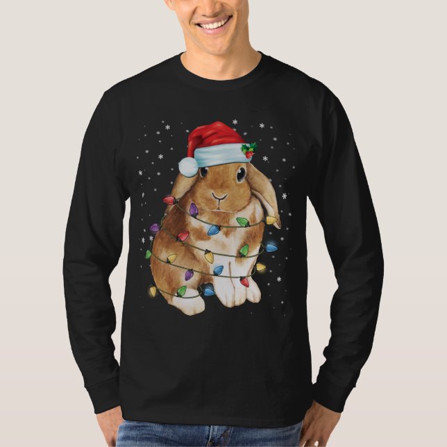 Camiseta Navidades de conejo conejo alumbran Navidad divert (Anverso)
