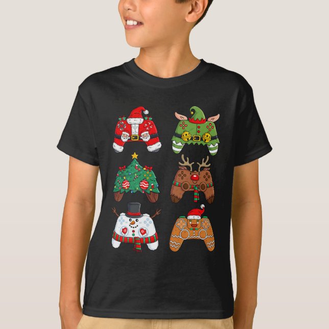 Camiseta Navidades de control de juegos de Santa Elf se bur (Anverso)