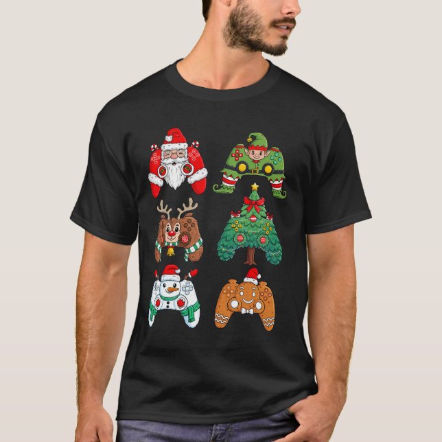 Camiseta Navidades de control de juegos de Santa Elf se bur (Anverso)