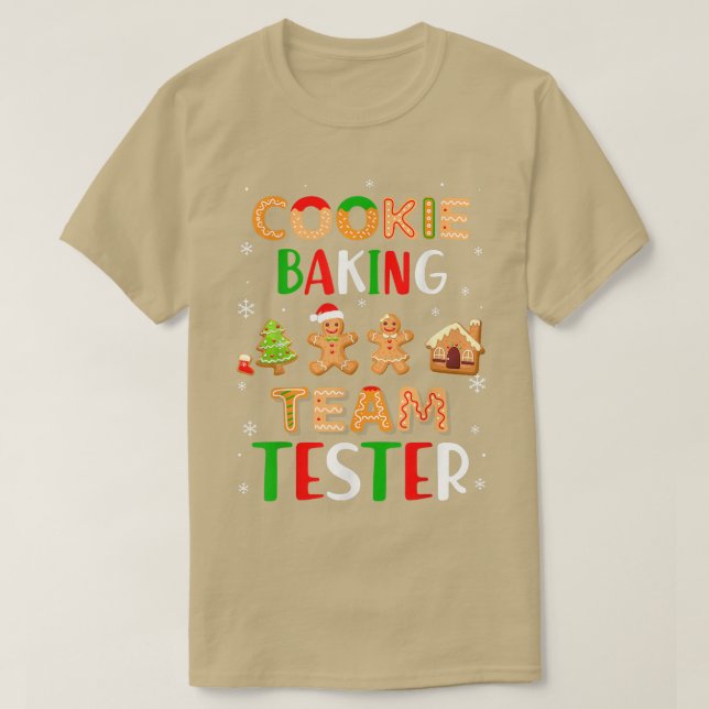 Camiseta Navidades de Cookie Baking Team Tester Gingerbread (Diseño del anverso)
