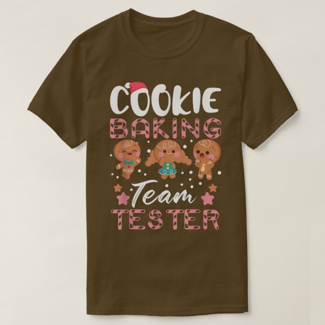 Camiseta Navidades de Cookie Baking Team Tester Gingerbread (Diseño del anverso)