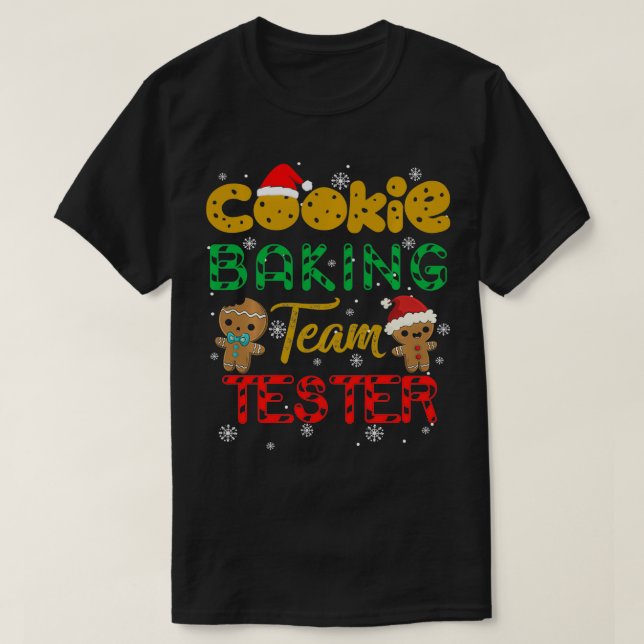 Camiseta Navidades de Cookie Baking Team Tester Gingerbread (Diseño del anverso)